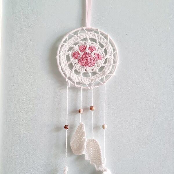 Crochet Dreamcatcher with Paw Print